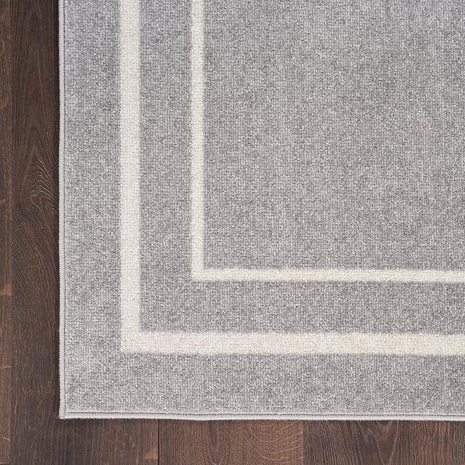 Nourison Home Nourison Essentials Grey Ivory 5' x 7' Area Rug - Easy Clean, Non Shedding, Bed Room, Living Room, Dining Room, Kitchen (5' x 7')