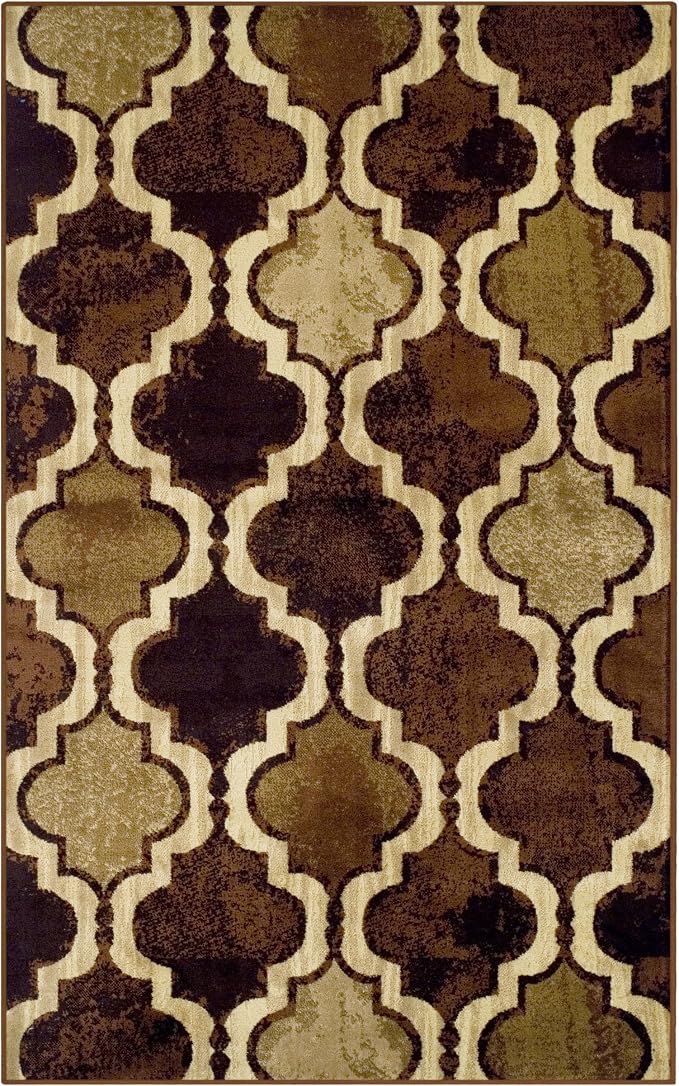 Superior Modern Indoor Area Rug, Non Slip Rug, 6'x9', Coffee | Geometric Design Floor Décor, Easy Care High Traffic Areas Living Dining Room, Bedroom, Office, Entryway, Viking Collection