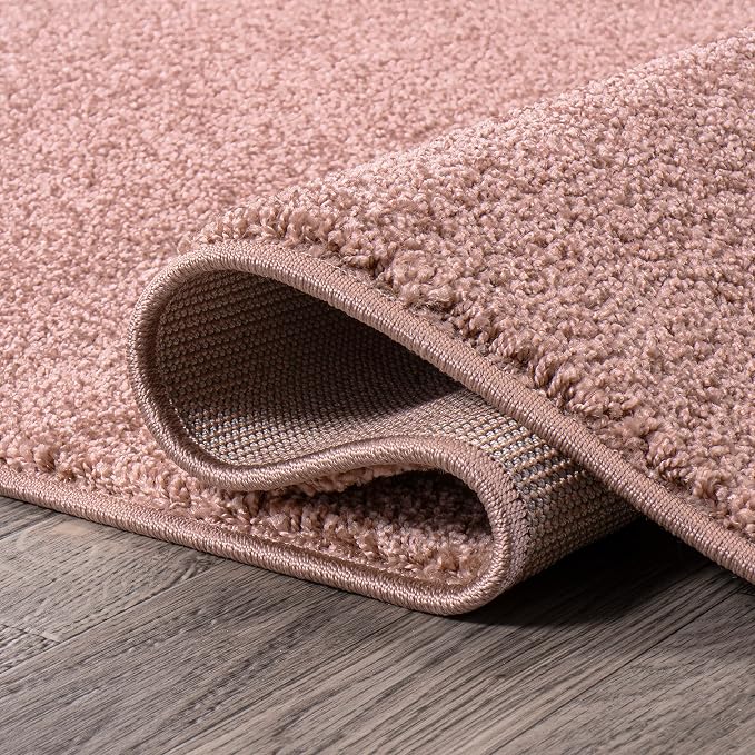 JONATHAN Y Haze Solid Low-Pile Pink 5x8 Oval Indoor Area Rug, Coastal,Bohemian,Minimalist,Classic, Easy-Cleaning for Living Room,Bedroom,Kitchen,Pet Friendly,Non-Shedding (SEU100P-5OV)