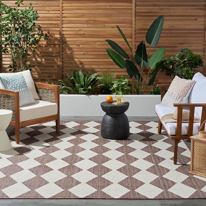Nourison Home Positano Natural 7' x 10' Area Rug - Easy Clean, Non Shedding, Bed Room, Living Room, Dining Room, Kitchen (7' x 10')