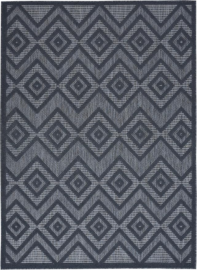 Nourison Home Versatile Navy Blue 5' x 7' Area Rug - Easy Clean, Non Shedding, Bed Room, Living Room, Dining Room, Kitchen (5' x 7')