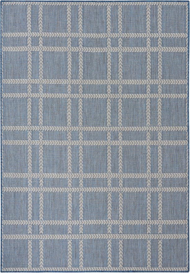 Nourison Home Horizon Indoor/Outdoor Navy 5' x 7' Area Rug - Easy Clean, Non Shedding, Bed Room, Living Room, Dining Room, Kitchen (5' x 7')
