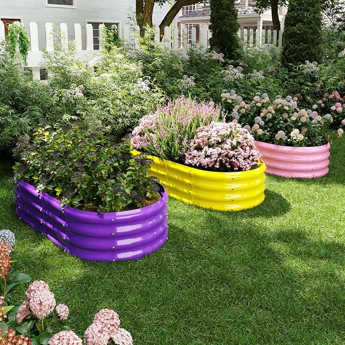 ZFHgarden Galvanized Metal Planter Raised Garden Bed Kit for Gardening Outdoor，8x2x1ft Planter Grow Garden Box Raised Flower Bed，Long Vegetable Clearance Herb Raised Garden Beds for Gardening