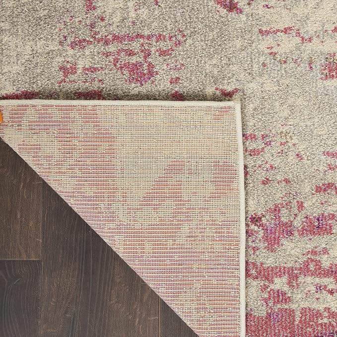 Nourison Home Celestial Ivory Pink 2'2" x 10' Area Rug - Easy Clean, Non Shedding, Bed Room, Living Room, Dining Room, Kitchen (10' Runner)