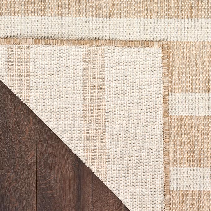 Nourison Home Positano Beige Ivory 8' x 10' Area Rug - Easy Clean, Non Shedding, Bed Room, Living Room, Dining Room, Kitchen (8' x 10')