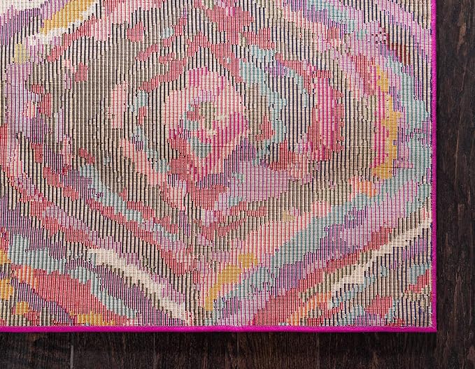 Unique Loom Estrella Collection Colorful, Abstract, Geometric, Gradient, Modern Area Rug (8' 0 x 11' 0 Rectangular, Multi/Pink)