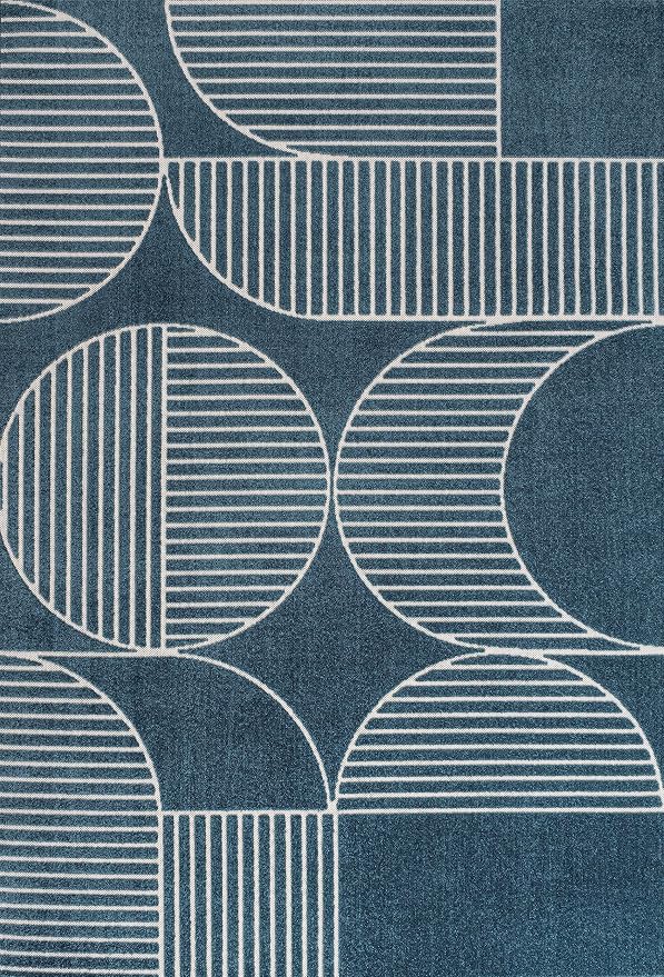 JONATHAN Y Nordby High-Low Arch Striped Navy/Cream Indoor/Outdoor Area Rug, 3x5, Contemporary, Bohemian, Transitional for Bedroom,Kitchen,Living Room,Non Shedding,Easy-Washing (SCN104A-3)