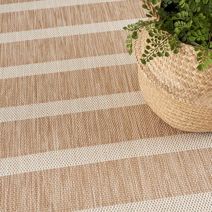 Nourison Home Positano Beige Ivory 5' x 7' Area Rug - Easy Clean, Non Shedding, Bed Room, Living Room, Dining Room, Kitchen (5' x 7')