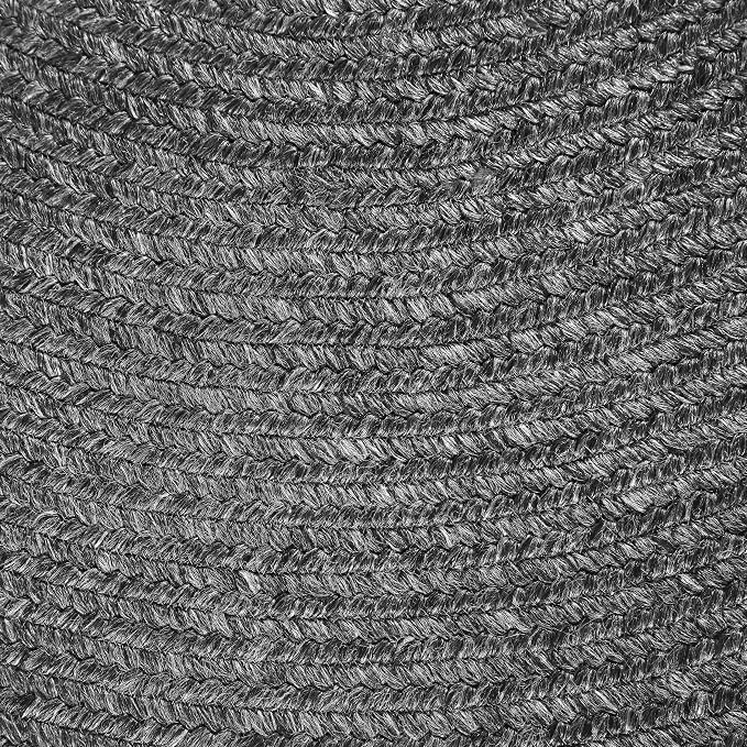 Superior Indoor/Outdoor Area Rug, Reversible Braided Floor Decor for Living Room, Kitchen, Patio, Front Porch, Modern Boho Farmhouse Rugs, Hardwood, Bedroom Accessories, 4' x 6', Charcoal