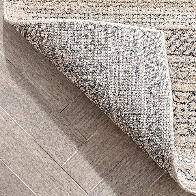 Well Woven Francesca Beige Tribal Geometric Distressed High-Lo Pile (2'7" x 9'10") Runner Rug