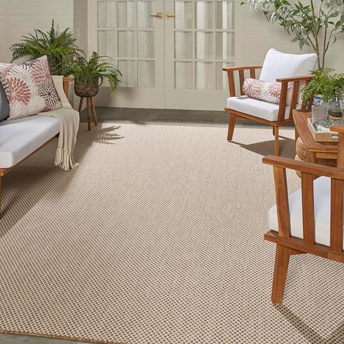 Nourison Home Courtyard Jute Ivory 10' x 14' Area Rug - Easy Clean, Non Shedding, Bed Room, Living Room, Dining Room, Kitchen (10' x14')