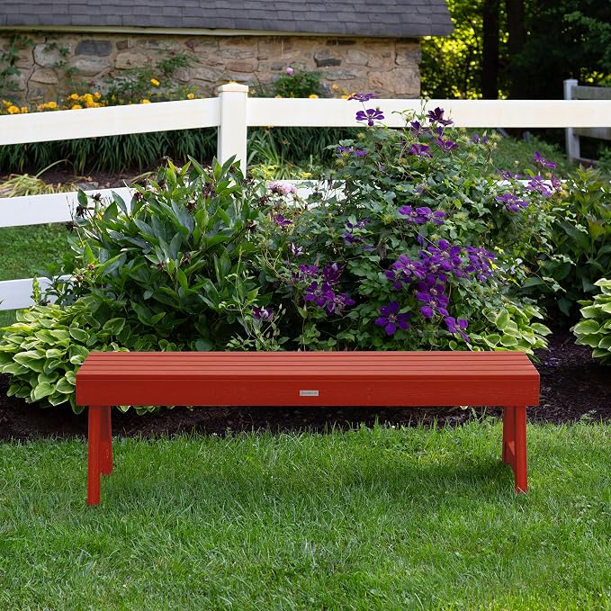 highwood Weatherly Backless Bench, 5 Feet, Rustic Red