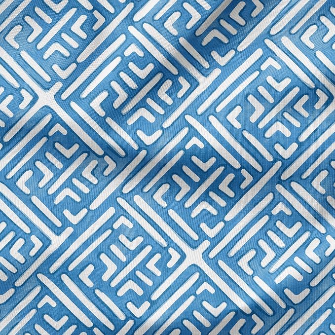 Arden 2-Pack Outdoor Patio Dining Chair Cushion, 20 x 44, Rain-Proof Seat Pad, Fade-Resistant Outdoor Cushion Amalfi Blue Tile