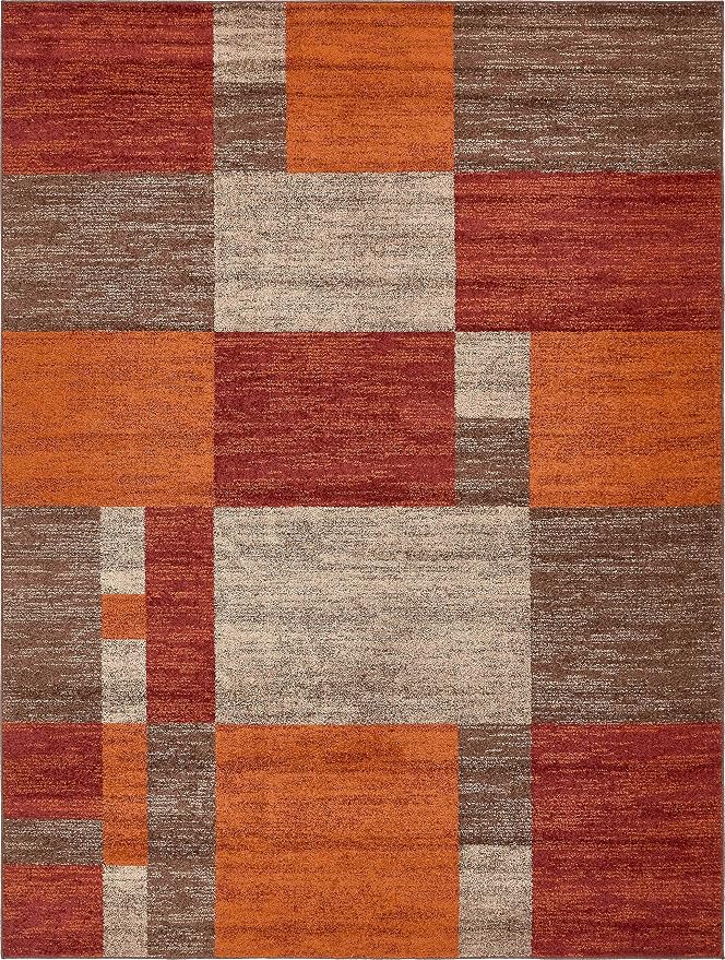 Unique Loom Autumn Collection Area Rug - Providence (9' x 12' 2" Rectangle, Multi/ Beige)