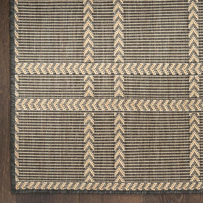 Nourison Home Horizon Indoor/Outdoor Charcoal 2' x 6' Area Rug - Easy Clean, Non Shedding, Bed Room, Living Room, Dining Room, Kitchen (6' Runner)
