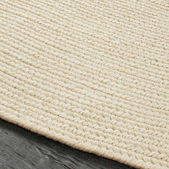 Superior Jute Oval Indoor Runner Rug, Cream