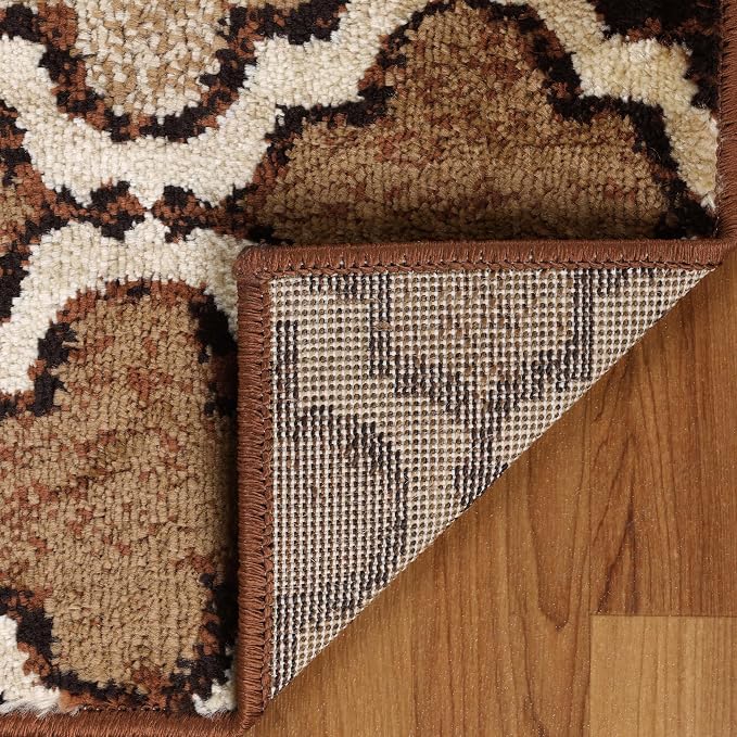 Superior Modern Indoor Area Rug, Non Slip Rug, 8'6"x11'6", Brown | Geometric Design Floor Décor, Easy Care High Traffic Areas Living Dining Room, Bedroom, Office, Entryway, Viking Collection