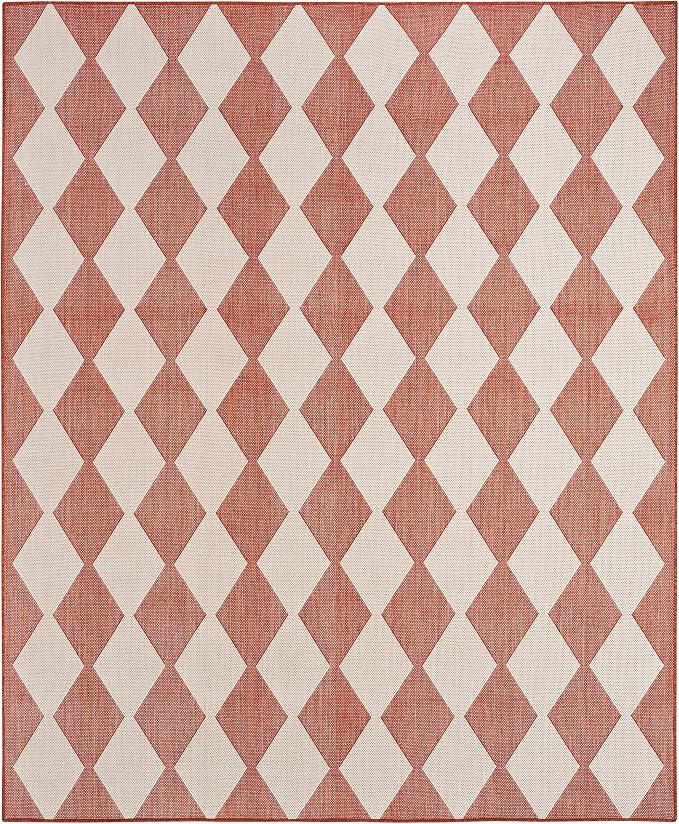 Nourison Home Positano Terracotta 6' x 9' Area Rug - Easy Clean, Non Shedding, Bed Room, Living Room, Dining Room, Kitchen (6' x 9')