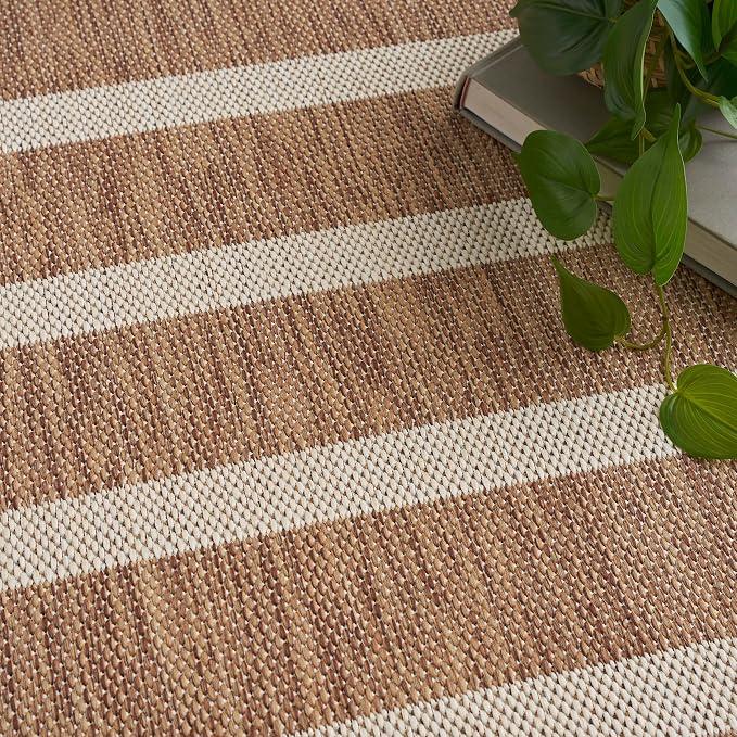 Nourison Home Positano Jute Ivory 5' x 7' Area Rug - Easy Clean, Non Shedding, Bed Room, Living Room, Dining Room, Kitchen (5' x 7')
