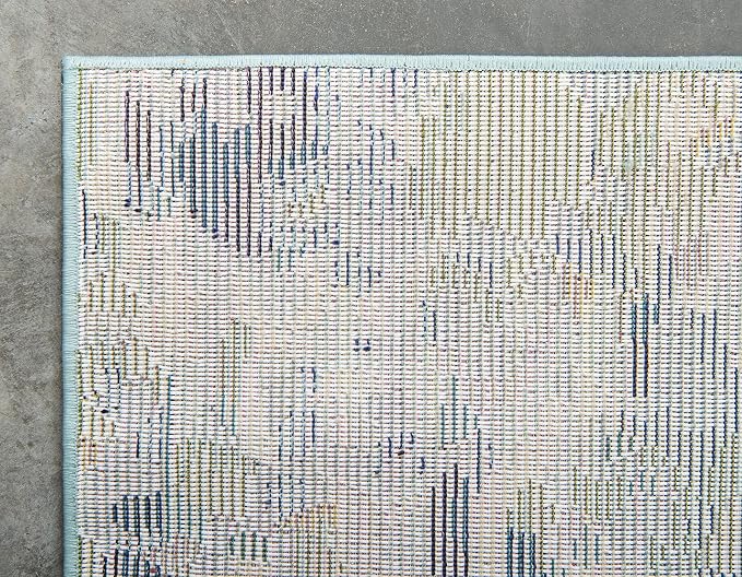 Unique Loom Chromatic Collection Area Rug - Champagne (2' 7" x 10' Runner, Light Blue/ Blue)