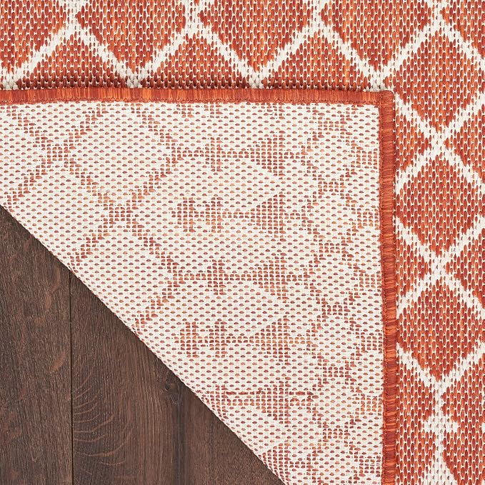 Nourison Home Positano Terracotta 6' x 9' Area Rug - Easy Clean, Non Shedding, Bed Room, Living Room, Dining Room, Kitchen (6' x 9')