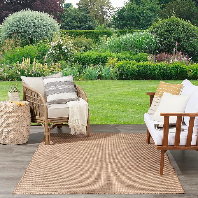 Nourison Home Positano Jute 5' x 7' Area Rug - Easy Clean, Non Shedding, Bed Room, Living Room, Dining Room, Kitchen (5' x 7')