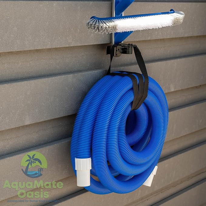 Swimming Pool Accessories Holder, Fence Hooks for Pool Equipment Organizer, Pool tool storage rack for Pool Skimmer Pole Hanger Pool Maintenance Vacuum hose Storage Pool Hooks for Poles