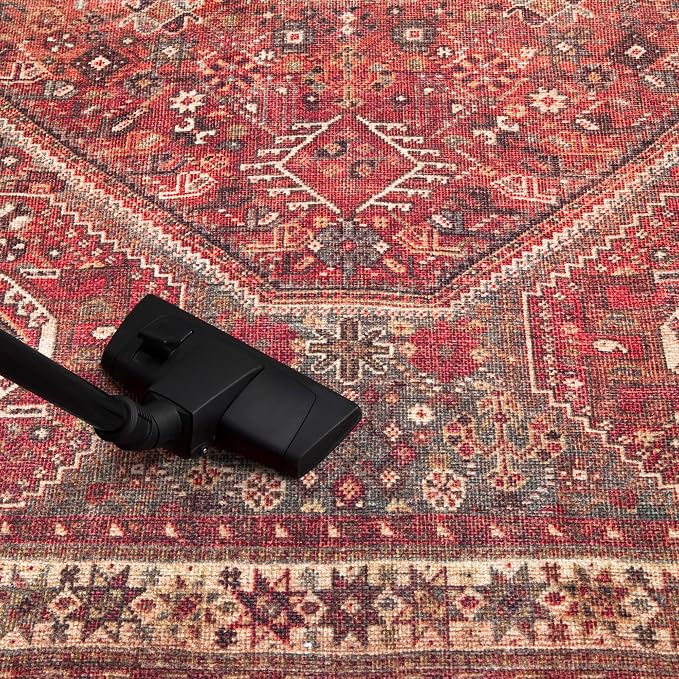 Keen Home Design Vintage Washable Runner Rug, Non-Slip Low Pile, 2x12 | Machine Washable Cotton Chenille, 0.25In Low Pile, Rubber Non-Slip Back; Hallway, Kitchen, Dining Room, Entryway