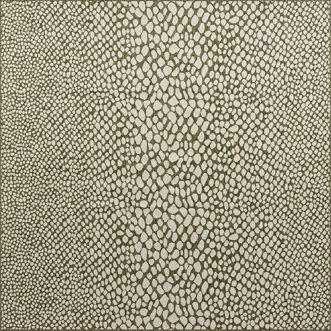 Unique Loom Jill Zarin Outdoor Collection Area Rug - Cape Town (10' 8'' Square, Green/ Ivory)
