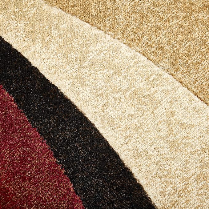 Home Dynamix Tribeca Slade Modern Area Rug, Abstract Brown/Red 5'2" Round, Model Number: TRIBECA 6NR