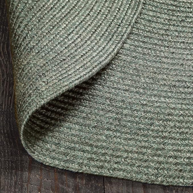 Superior Indoor/Outdoor Area Rug, Reversible Braided Floor Decor for Living Room, Kitchen, Patio, Front Porch, Modern Boho Farmhouse Rugs, Hardwood, Bedroom Accessories, 6' Round, Lagoon Breeze