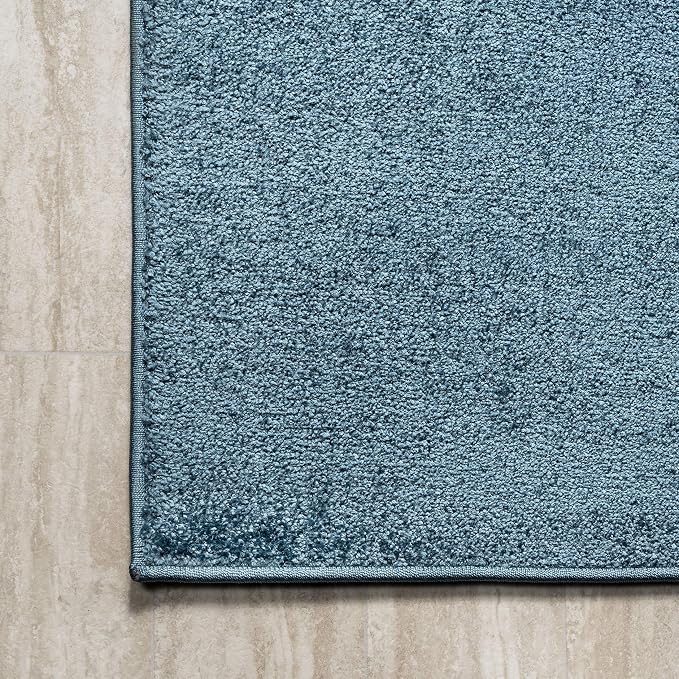 JONATHAN Y Haze Solid Low-Pile Turquoise Indoor Area Rug 10x14, Coastal,Bohemian,Minimalist,Classic, Easy-Cleaning for Living Room,Bedroom,Kitchen,Pet Friendly,Non-Shedding (SEU100H-14)