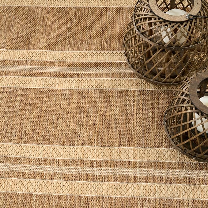 Nourison Home Horizon Indoor/Outdoor Natural 5' x 7' Area Rug - Easy Clean, Non Shedding, Bed Room, Living Room, Dining Room, Kitchen (5' x 7')