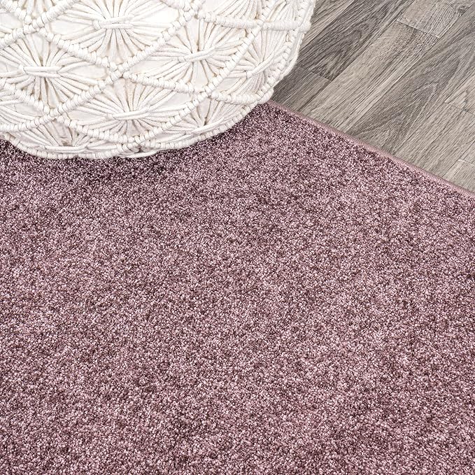 JONATHAN Y Haze Solid Low-Pile Light Purple 9x9 Square Indoor Area Rug, Coastal,Bohemian,Minimalist,Classic, Easy-Cleaning for Living Room,Bedroom,Kitchen,Pet Friendly,Non-Shedding (SEU100R-9SQ)