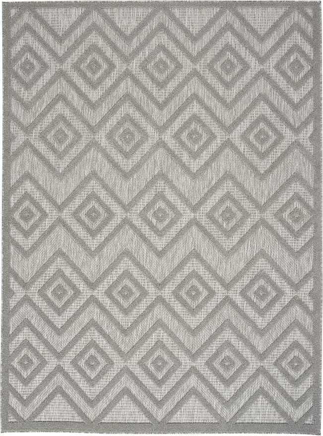Nourison Home Versatile Silver Grey 4' x 6' Area Rug - Easy Clean, Non Shedding, Bed Room, Living Room, Dining Room, Kitchen (4' x 6')
