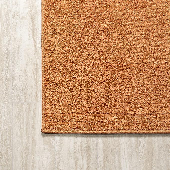 JONATHAN Y Haze Solid Low-Pile Orange Indoor Area Rug 4x6, Coastal,Bohemian,Minimalist,Classic, Easy-Cleaning for Living Room,Bedroom,Kitchen,Pet Friendly,Non-Shedding (SEU100M-4)