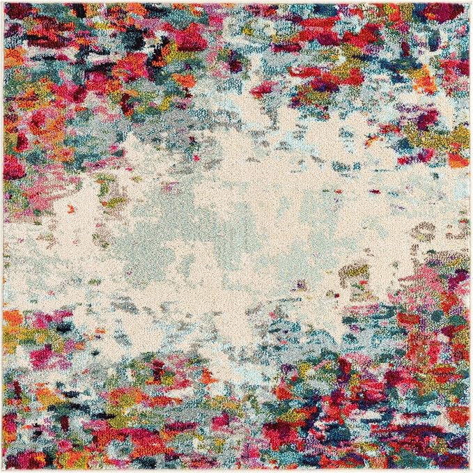 Unique Loom Chromatic Collection Area Rug - Joyous (4' Square Multi/Blue)