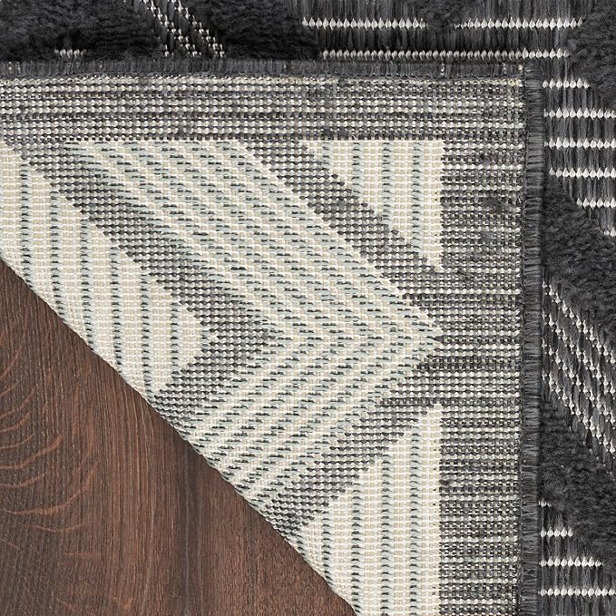 Nourison Home Versatile Charcoal Black 5' x 7' Area Rug - Easy Clean, Non Shedding, Bed Room, Living Room, Dining Room, Kitchen (5' x 7')