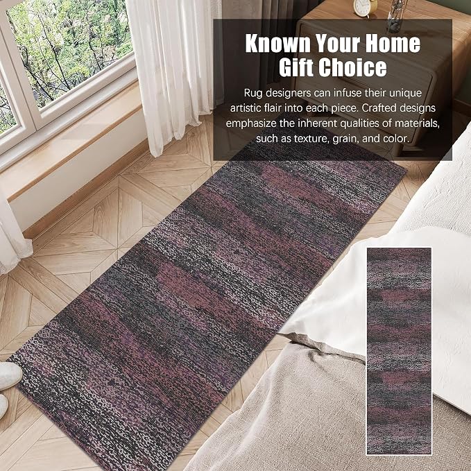 Washable Area Rug - 1/6 Thick - Stain & Water Resistant Non-Slip - Resistant Rug for Living Room, Bedroom, Nursery, Pet & Child Friendly, Vintage Charm Area Rugs (Burgundy, 2'6'' x 8')