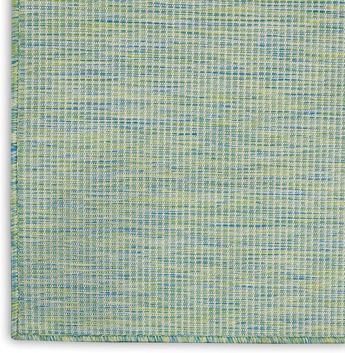 Nourison Home Positano Blue Green 8' x Round Area Rug - Easy Clean, Non Shedding, Bed Room, Living Room, Dining Room, Kitchen (8' x Round)