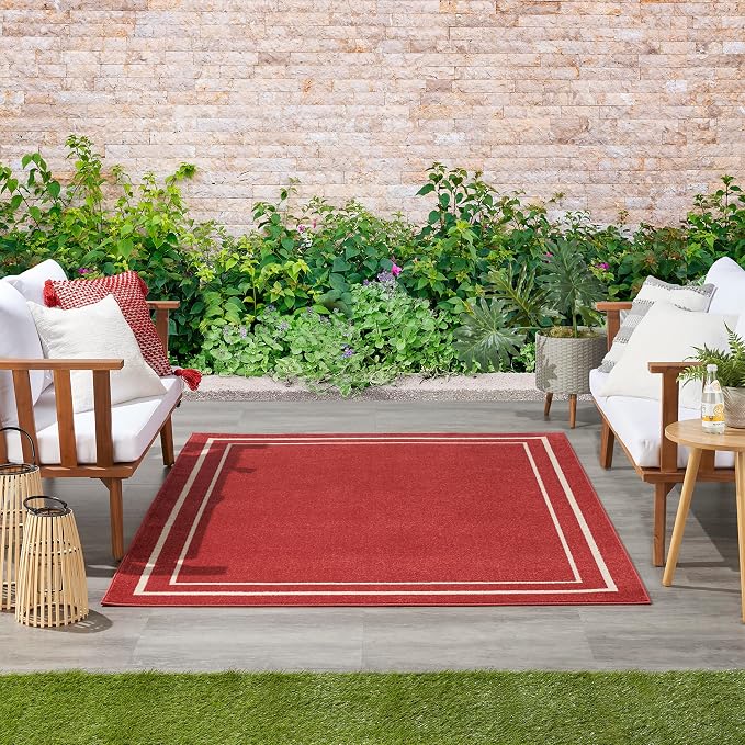 Nourison Home Nourison Essentials Brick Ivory 4' x 6' Area Rug - Easy Clean, Non Shedding, Bed Room, Living Room, Dining Room, Kitchen (4' x 6')
