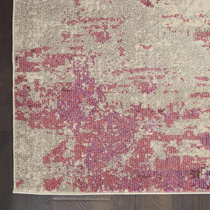 Nourison Celestial Modern Abstract Ivory/Pink 3' x 5' Area Rug, Easy Cleaning, Non Shedding, Bed Room, Living Room, Dining Room, Kitchen (3x5)