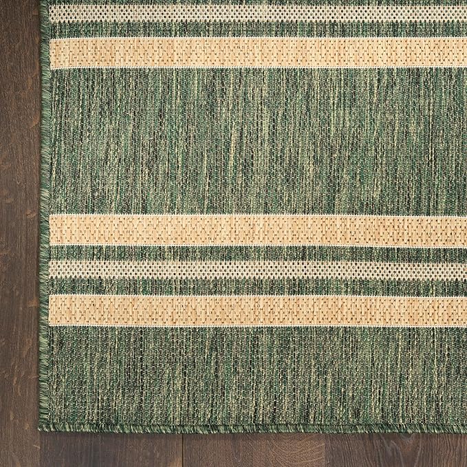 Nourison Home Horizon Indoor/Outdoor Green 3' x 5' Area Rug - Easy Clean, Non Shedding, Bed Room, Living Room, Dining Room, Kitchen (3' x 5')