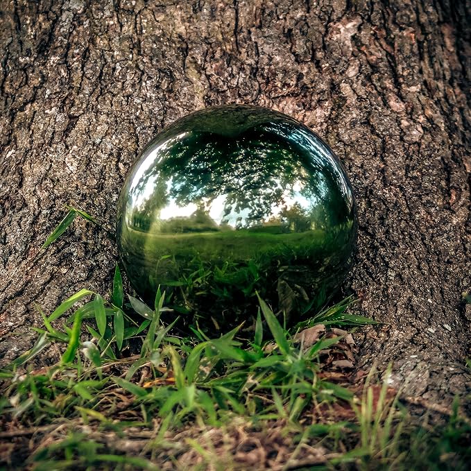 Trademark Innovations Gazing Mirror Ball - Stainless Steel (8", Green)