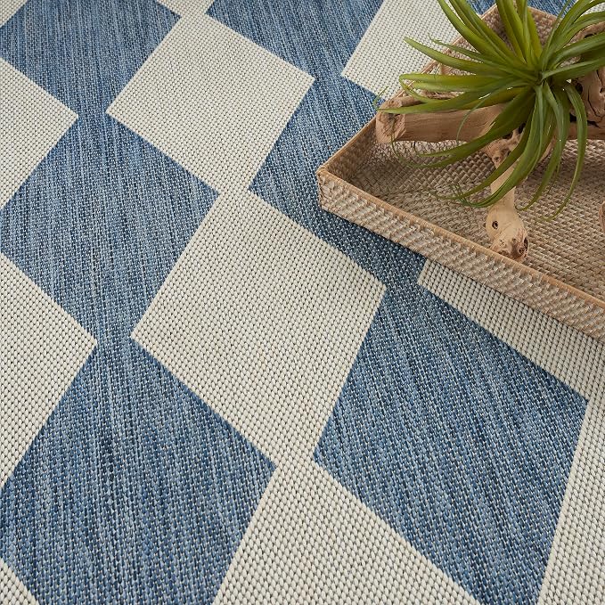Nourison Home Positano Navy Blue 5' x 7' Area Rug - Easy Clean, Non Shedding, Bed Room, Living Room, Dining Room, Kitchen (5' x 7')