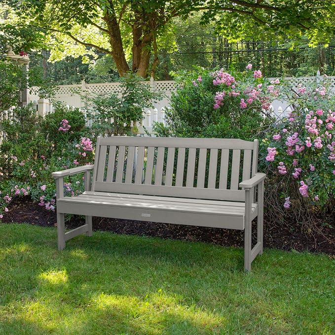 highwood Lehigh Garden Bench, 5 feet, Harbor Gray
