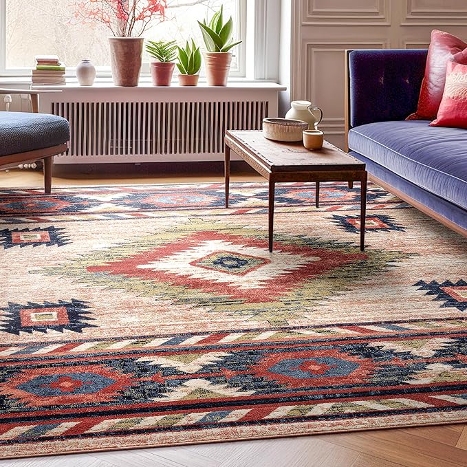 Well Woven Tulsa Lea Cream Traditional Southwestern Tribal 5x7 (5'3" x 7'3") Area Rug