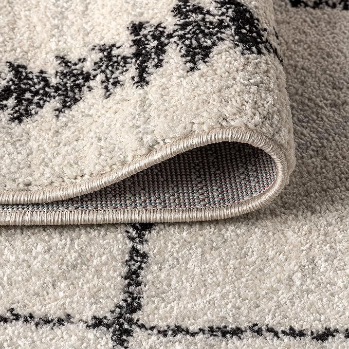 JONATHAN Y Zaina Moroccan Beni Souk Cream/Black Indoor Area Rug, 3x5, Contemporary, Modern, Easy-Cleaning for Living Room, Bedroom, Kitchen, Pet Friendly, Non-Shedding (MOH203A-3)