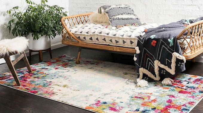 Unique Loom Chromatic Collection Area Rug - Joyous (4' 1" x 6' 1" Rectangle Multi/Blue)