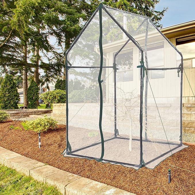 Gardzen Mini Greenhouse Heavy Duty Portable Green House, Zipper Clear Tent Small Greenhouse for Indoor Outdoor Plants 36.2”(L) x36.2”(W) x59.5”(H)